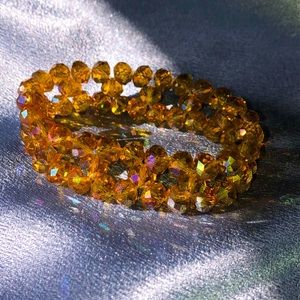 Vintage cut glass stretch bracelet